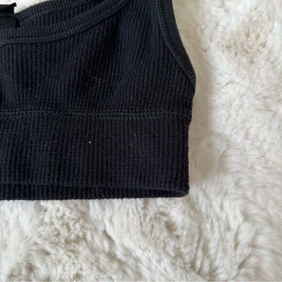 SKIMS waffle scoop bra in onyx black size xs - Picture 3 of 9